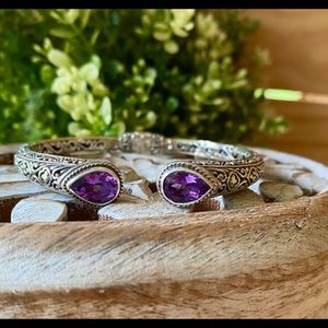 925 Sterling Silver Bali Hinged Bracelet